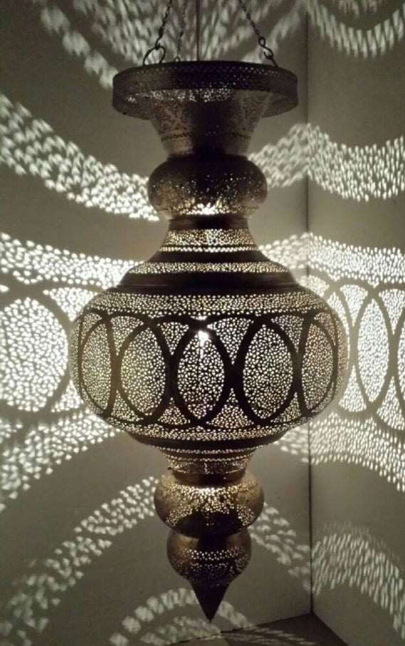 Moroccan harem giant brass chandelier