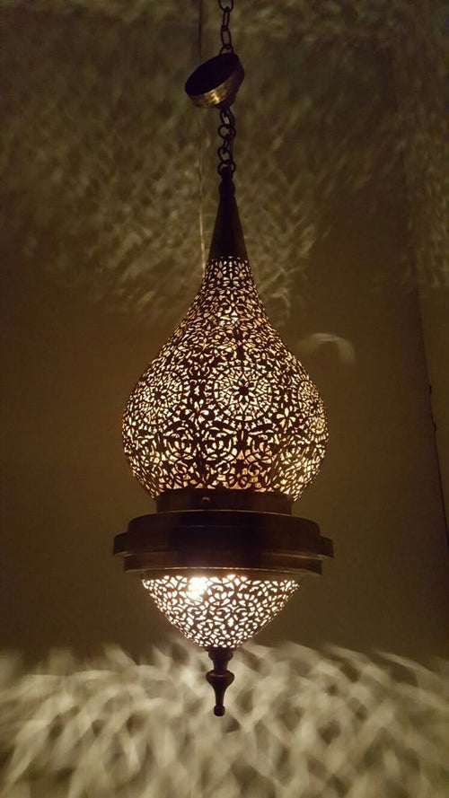 Fez hanging brass lamp