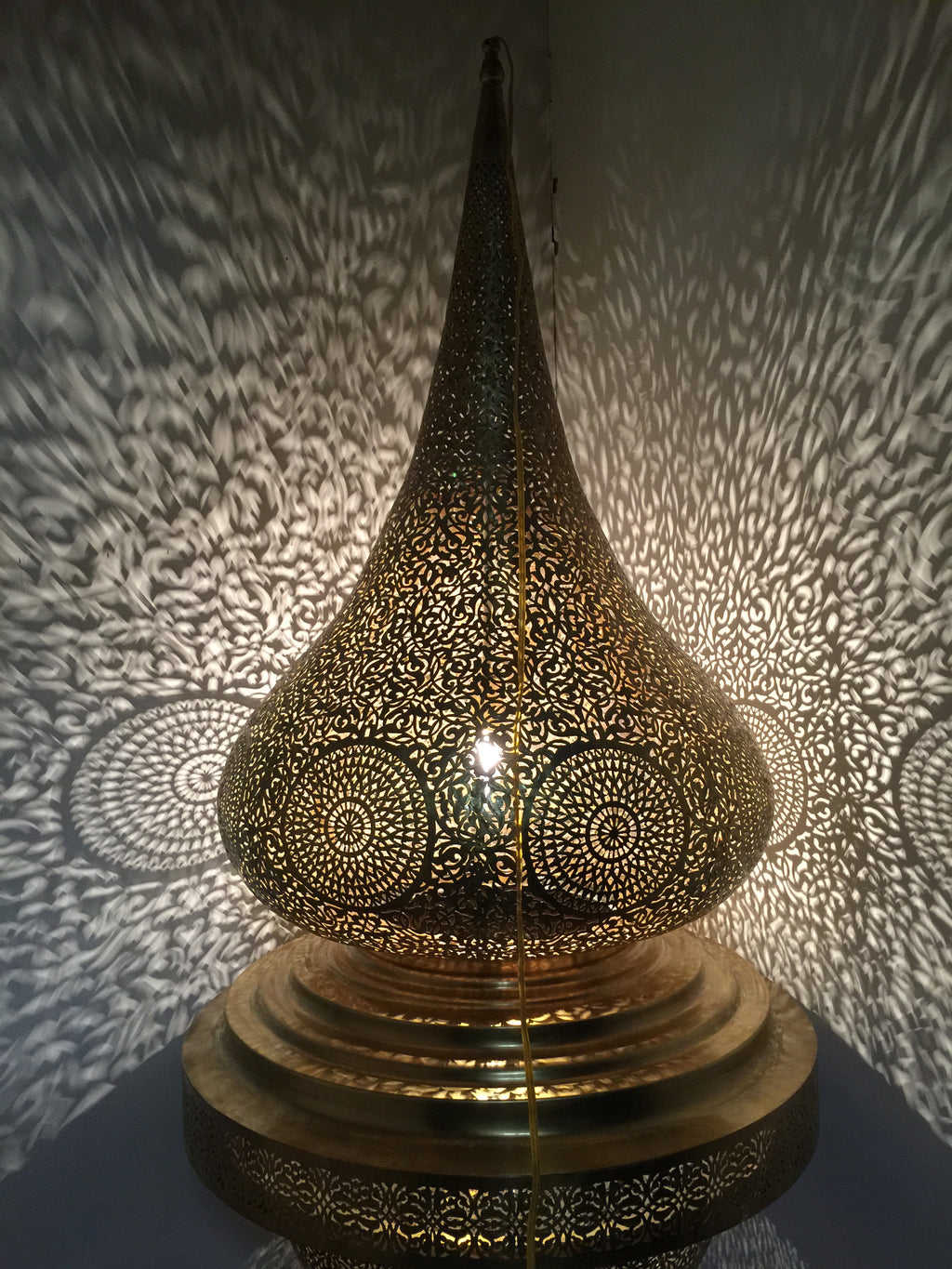 Moroccan brass hanging chandelier
