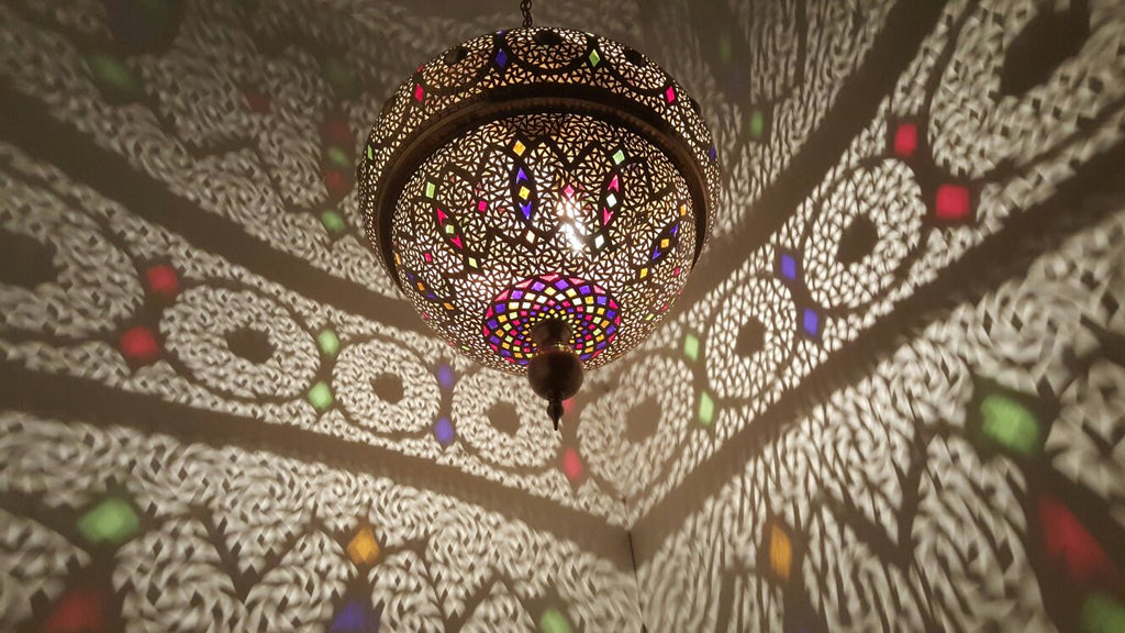 Marrakesh brass dome chandelier