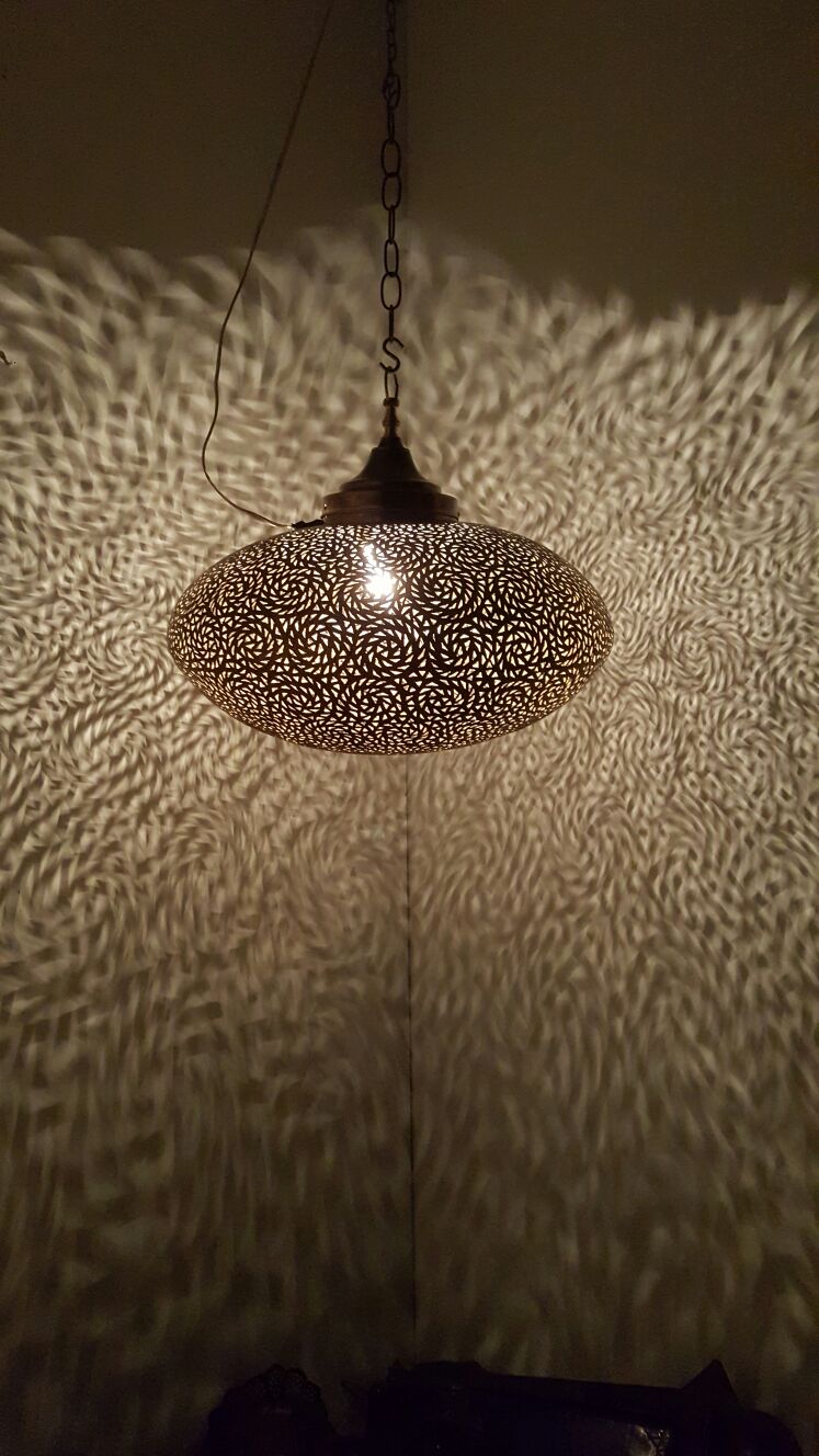 Riad brass hanging lamp