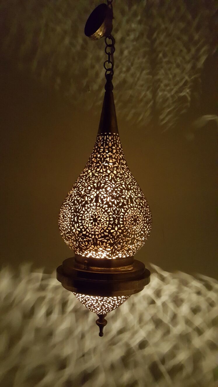 Fez hanging brass lamp