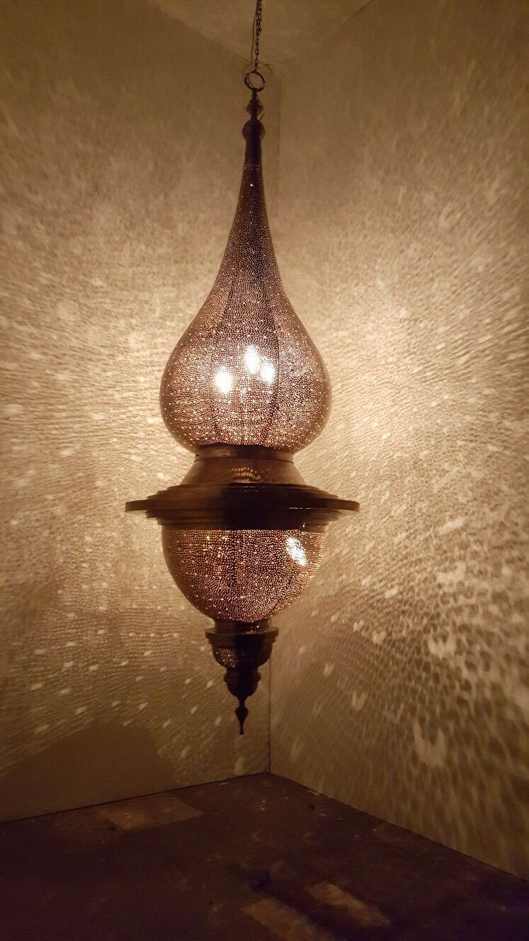 Large moroccan brass chandelier
