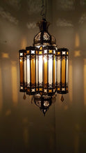 Moroccan brass hanging lantern