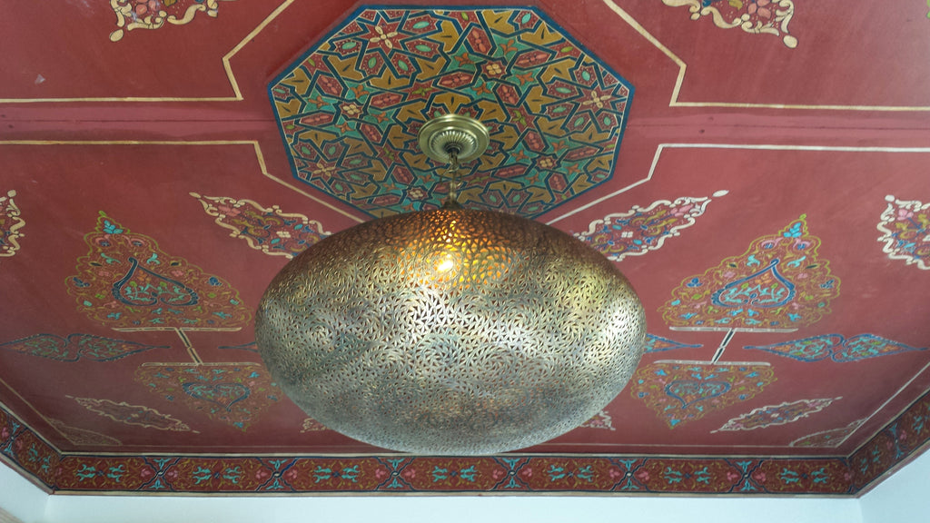 Riad brass hanging lamp