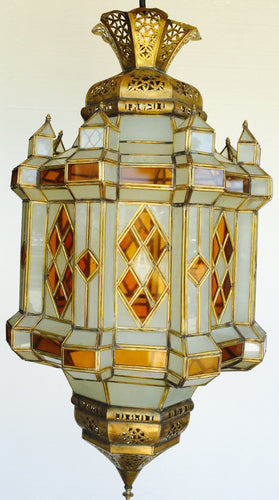 Moroccan brass large lantern - handmade Moorish Lighting - Moorishlighting